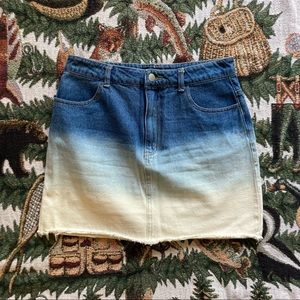 Ombré high waisted denim mini skirt